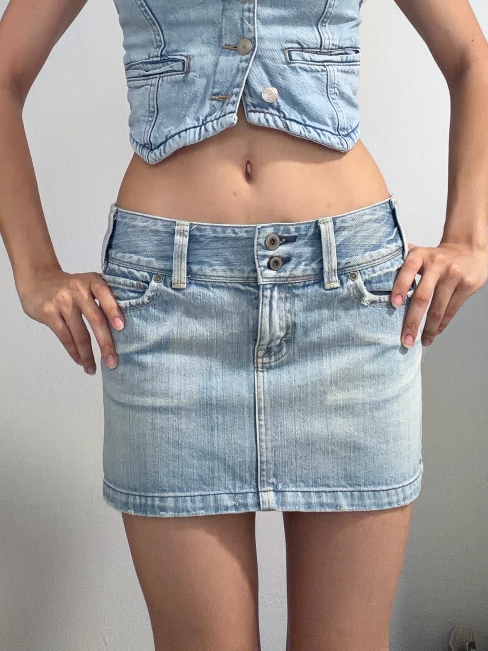 American Eagle Outfitters Light Blue Denim Mini Skirt